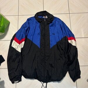 Wilson Vintage Black and Blue Windbreaker Jacket XL